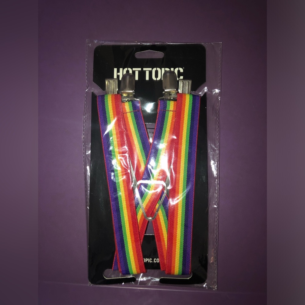 Hot Topic rainbow suspenders